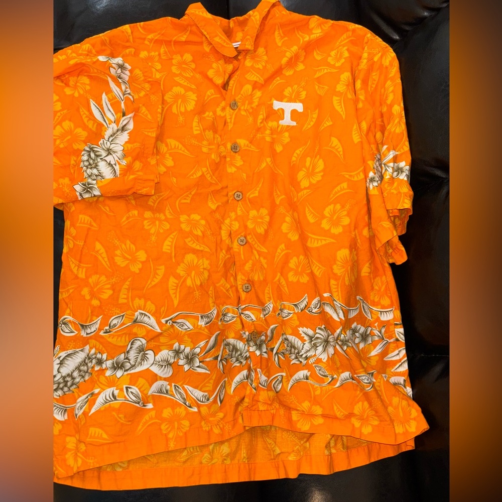 Orange Floral Hawaiian Shirt TN Vols Volunteers
